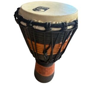 Toca‎ Hand Percussion Djembe Drum Small Wood Natural Skin 7"x16" West Africa
